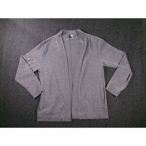HM Divided Cardigan Womens XL Gray Heather Open Front Knit Cozy Capsule Office